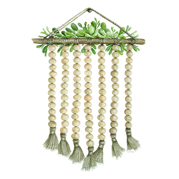 Bungalow Rose Beaded Wall Hanging Wrapped Canvas Print Wayfair